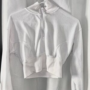 Forever 21 White Cropped Hoodie